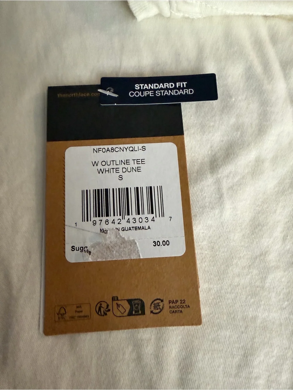 The North Face Cream Short Sleeve Logo Tee